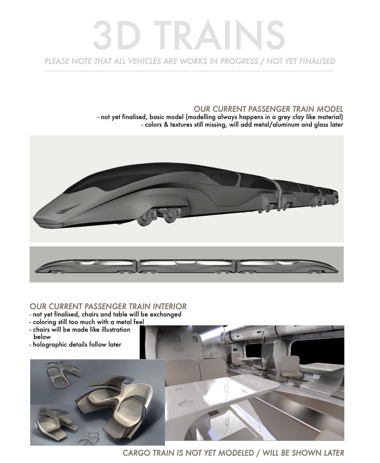 Development board — future passenger train concept model for the Future of Mobility film
